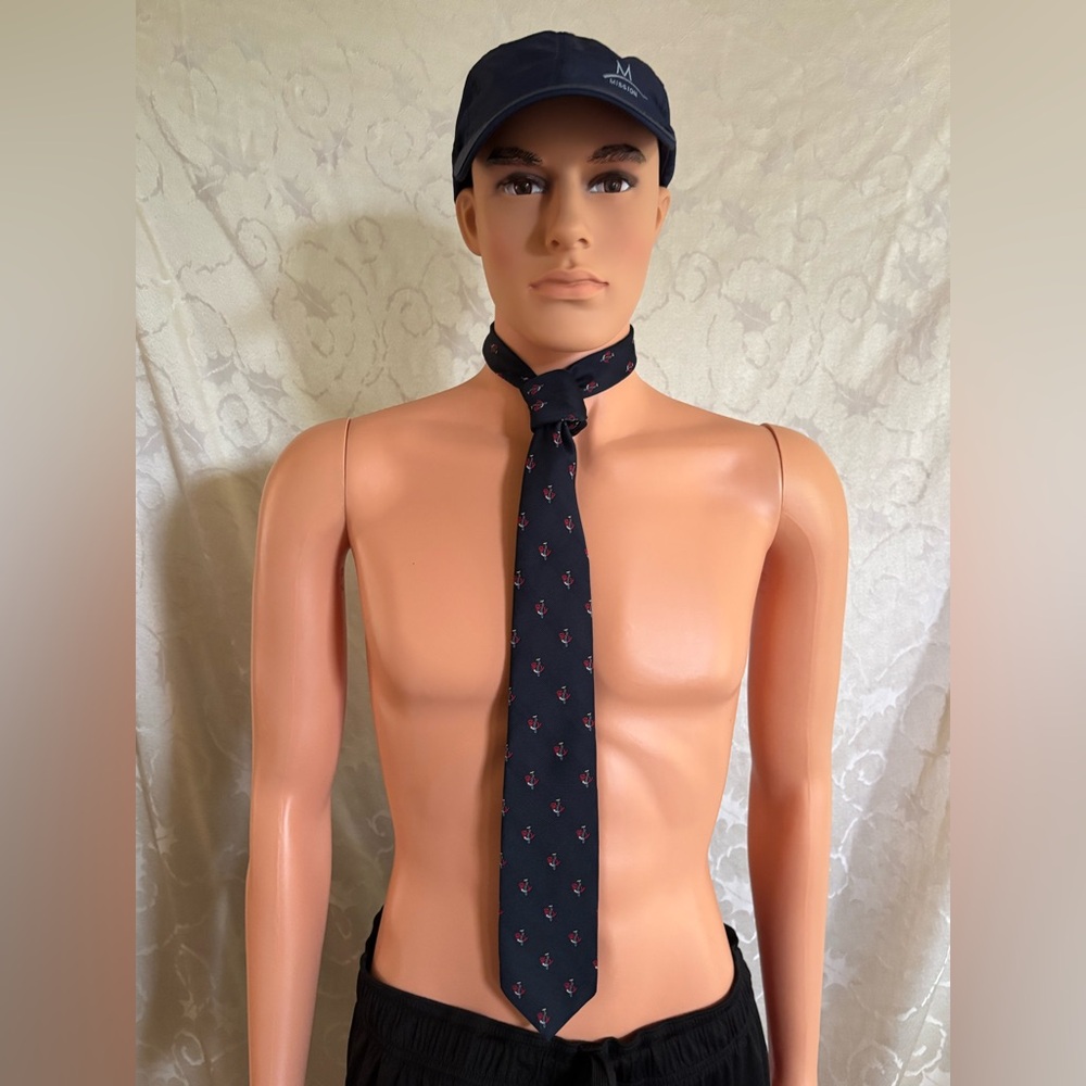 Resilio Navy Blue Post Horn Pattern Tie (Good Condition)
